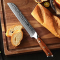 Sharpest Damascus Steel Kitchen Bread Knife With Desert Ironwood Handle Custom
