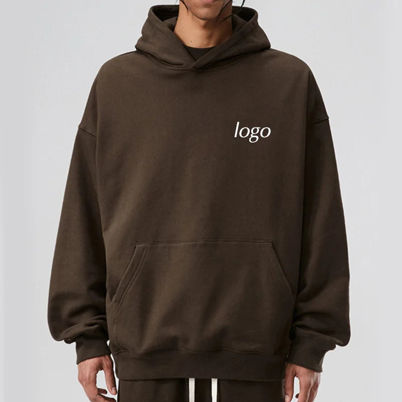 Wholesale Clothing French Terry 500 Gsm Pullover Heavyweight No Drawstring Cropped Hoodie Manufacturers