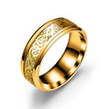 Men's and Women's Stainless Steel Simple Jewelry New Fashion Dragon Pattern Ring for Engagement Party Anniversary