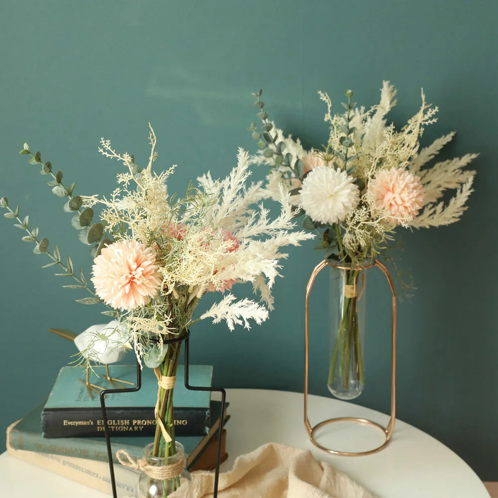 Finest Price Natural Touch Silk Fabric Artificial Rose Flowers Bouquet for Wedding Mother's Day & New Year Desktop Decoration