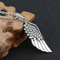 Classic Style Angel Wing Pendant Men's Stainless Steel Feather Pendant Necklace Vintage Choker Necklace Jewelry Accessories