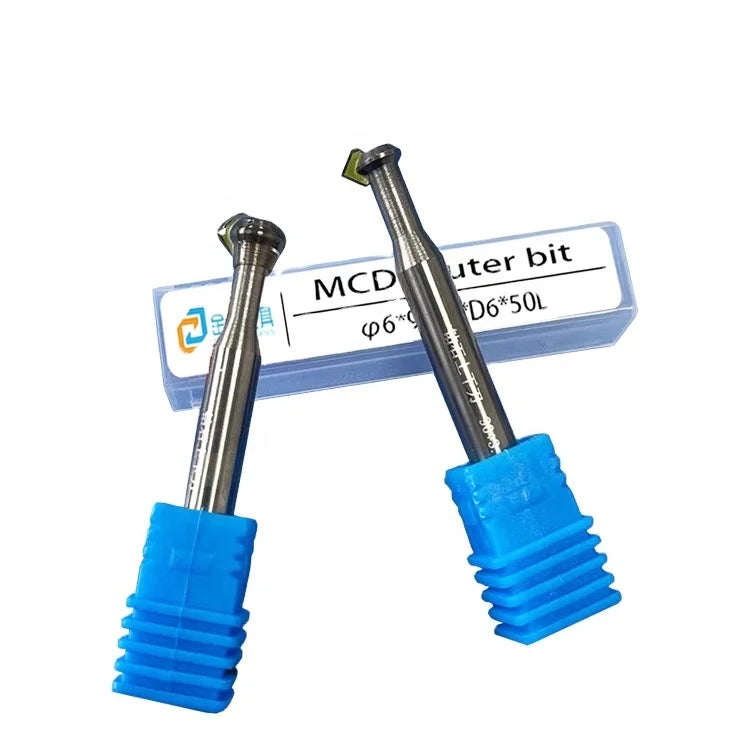Jinchuan ODM/OEM Acrylic Polishing High Gloss Chamfer End Mills Monocrystal CNC MCD CVD Diamond Bit Carbide 6mm Shank Milling