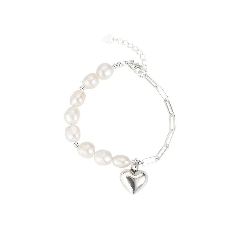 2025 New Cool Retro Style Luxury High-End S925 Sterling Silver Natural Pearl Bracelet Fashion Chain & Link Jewelry