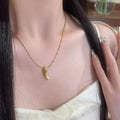 Wholesale New Fashion Jewelry 316l Stainless Steel 18k Gold Plated Design Gold Whale Pendent Necklace