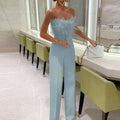 Cami Jumpsuit S-2XL New Autumn and Winter Feather Bra Sexy Fashion Dress Jumpsuit