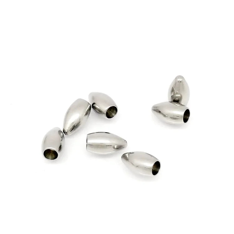 Jewelry Findings Stainless Steel DIY Bracelets Tube Hollow Bead Head Accessories for Leather String