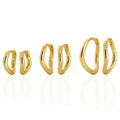 Wholesale High Quality Fashion Jewelry 925 Sterling Silver Plain Wavy Shape Irregular Gold Plated Hoop Earring Jewelry for Women
