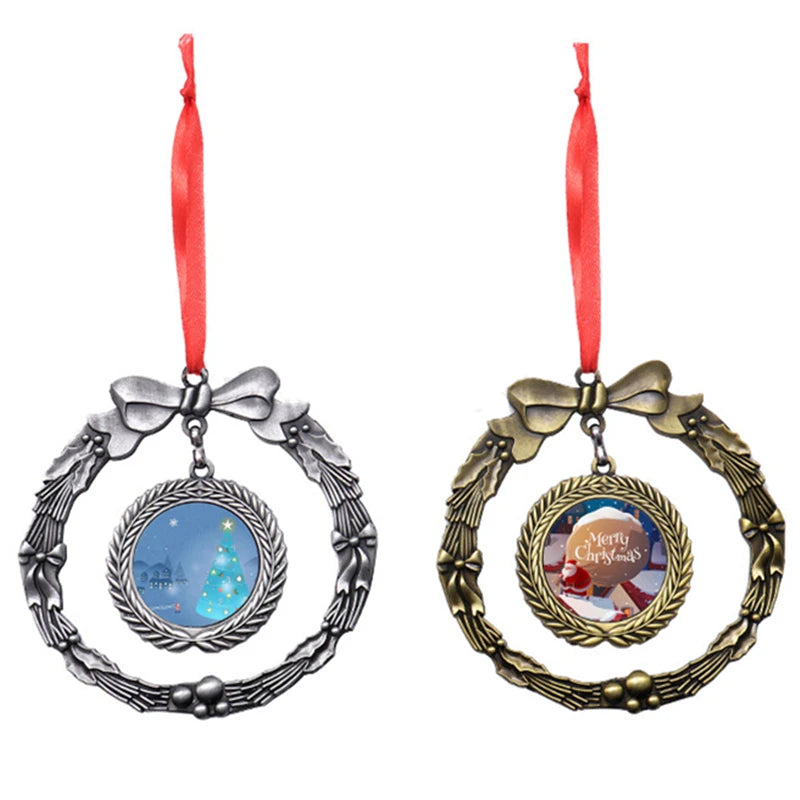 Qualisub Sublimation Metal Christmas Ornaments Blanks Double Sided Printing Metal Car Hanger for Sublimation