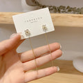 Luxurious Zircon Flower Earrings S925 Silver Needle Stud Earring Stylish Flower Long Chain Tassel Drop Earrings for Women