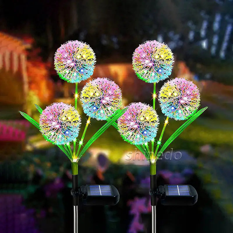 Solar Dandelion Flower Garden Lights Outdoor Waterproof Decoration Solar Fower Light for Garden Lawn Yard Art Wedding Decoration