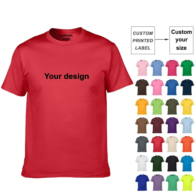 2025 Custom T-shirt Custom Logo Printing Cotton Tshirt for Men Round Neck Blank Short Sleeve Plain Men T Shirt
