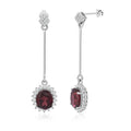YBO Luxury Fine Jewelry Red Garnet Drop Earrings S925 Silver Dangling Earrings Gold Plated for Women for Weddings