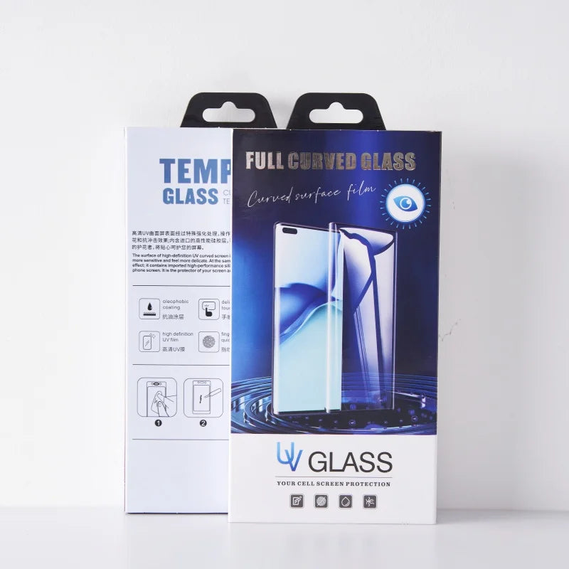 Custom logo High Quality Full Curved Mobile Phone Tempered Glass Screen Protector Box Packaging Protective Film Boxes MegaBDM