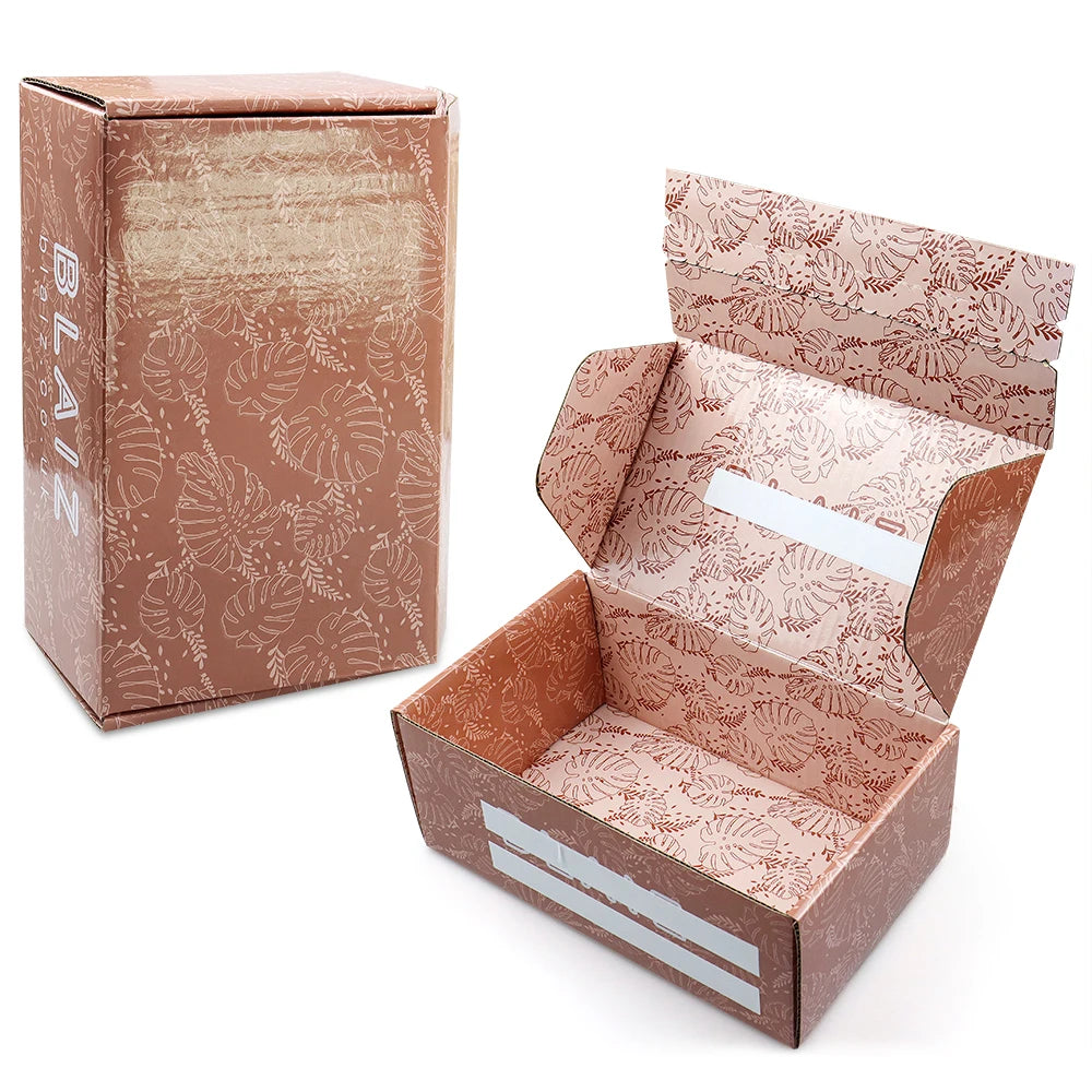 Glossy Lamination Personalized Logo Waterproof Pink Shipping Boxes for Underwear