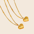 Fashionable 18K Gold Plated Stainless Steel Link Chain Heart Pendant Necklace Anniversary Gift Statement Special Gift with Love