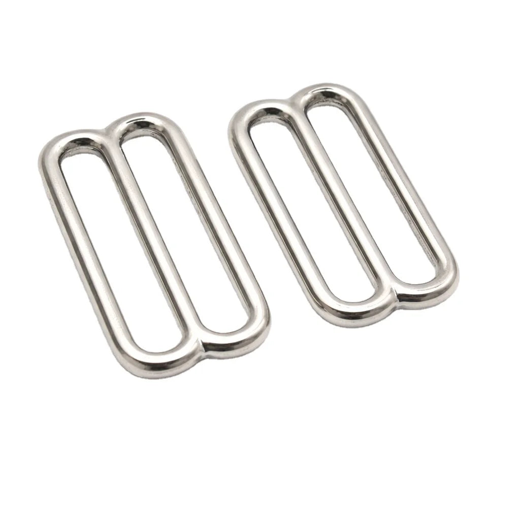 Custom Double Loop Wire Formed Slider Straps Round Wide Mouth Slides for Bag Luggage Buckle Accessories
