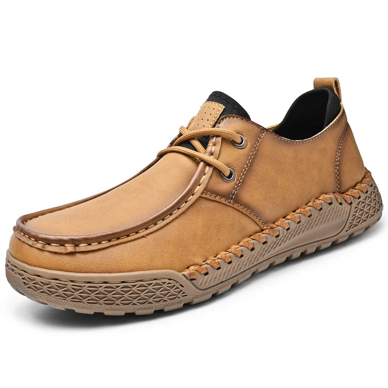Factory Supply Custom LOGO Service In Ready Stock New Item Hand Made Leather 4 Season Casual Walking Shoes For Men