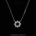 Lab Grown Diamond  18k Solid White Gold with 2.6mm  HPHT Lab Grown Diamond  Necklace Pendant
