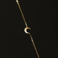Cute INS 14K Gold Plated Pure 925 Sterling Silver Simple Crescent Moon Charm Bracelets for Women Girls Jewelry