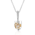 Fashion Brand Personality Trendy Unisex Brass Plating Platinum Chain Pendant Zircon Small Spade Necklaces Jewelry Customization