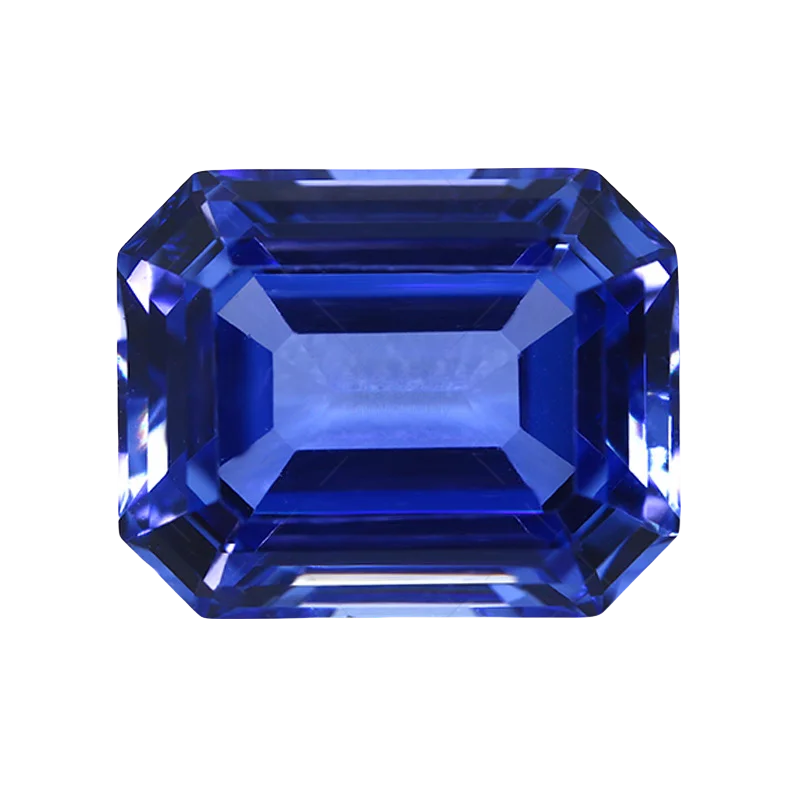Emerald Cut Sapphire Beads Lab Grown Blue Yellow Sapphire Stone Sapphire Emerald Cut