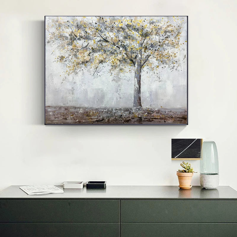 Modern Handpainted Landscape Oil Painting on Canvas for Living Room Wall Art Customizable Size & Frame Included