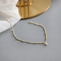 Hot Selling 925 Sterling Silver Jewelry Gold Bead Bracelet With Austria Crystal Charm for Women