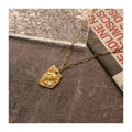 Chris April 316L Stainless Steel PVD Gold Plated Irregular Shape Freshwater Pearl Sweater Pendant Necklace