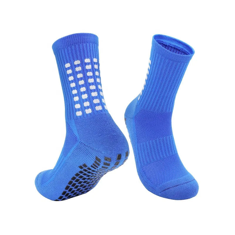 LINGTU Non Slip Soccer Grip Socks Custom Brand White Knitted Sports Socks Winter Football Socks