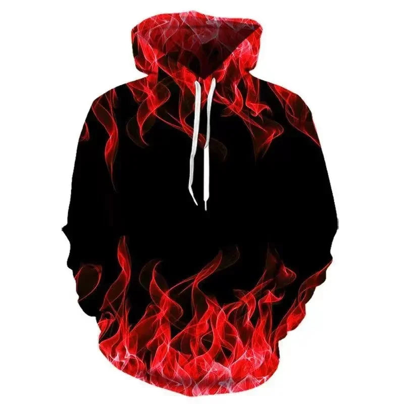 Fitspi Colorful Flame Hoodie 3d Sweatshirt Men Hooded Pullover Autumn Winter Coat Men's Clothing Funny Jacket Custom Wholesale