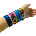 Factory Wholesale Polyester Stretch Custom Woven Label Elastic Fabric Sublimation Sport Wristband