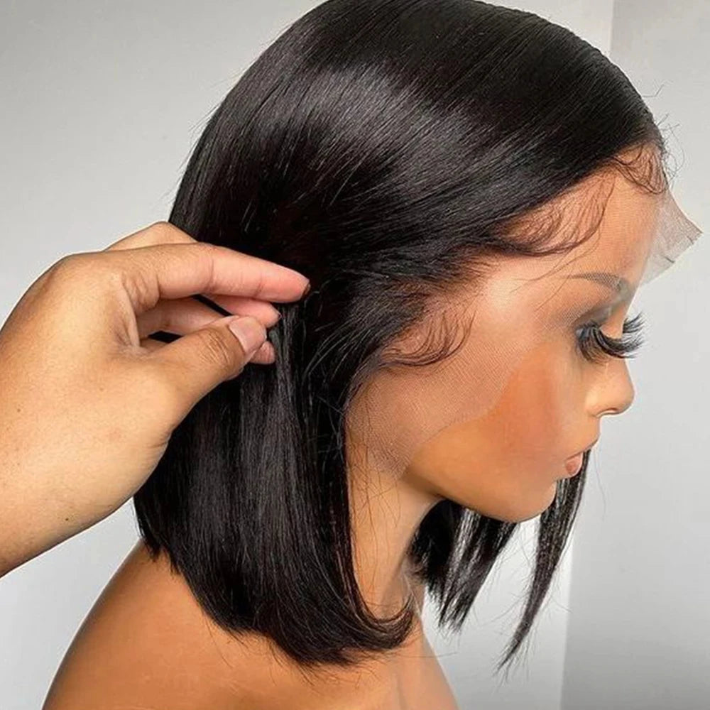 Wholesale Lace Human Short Hair Blend bob Wig Brazilian Virgin Human Wig Women 100 Human Lace Color Bob Wig Highlight Color bob