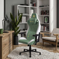 Hobot Luxury Green Fluffy Chenille Racing Office PC Fabric Reclining Gaming Chair