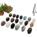 Wholesale  Natural Mix  Material Skulls clear Quartz Obsidian Mini Skull Hand Caved Energy Crystal Skull for Sale
