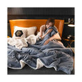 Best Selling Custom Double-side Sherpa Fleece Throw Blanket Warm Winter Thick Winter Blanket Comforter