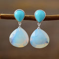 Elegant Teardrop 925 Silver Plated Crystal Rhinestone Stud Earrings Classic Christian Healing Jewelry for Anniversary
