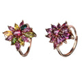 Gorgeous Rose Gold Plated Silver 925 Jewelry Natural Tourmaline/Pyrope Flower Ring for Women Anniversary Gift