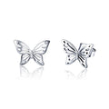 Fashion New 925 Sterling Silver Openwork Butterfly Stud Earrings for Women Girl S925 Silver Fine Brand Jewelry Gift SCE452