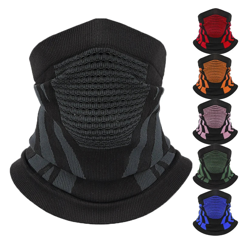 Outdoor Sport Cycling Motorcycle Ski Windproof Thickened 3D Weave Knit Nylon Highly Elastic Tube Neck Gaiter Warmer Bandana