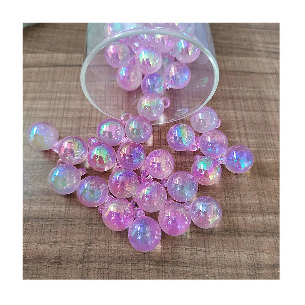 UV AB Transparent Clear Round Acrylic Beads Plastic Gumball Balls for Bracelet Necklace Jewelry Making