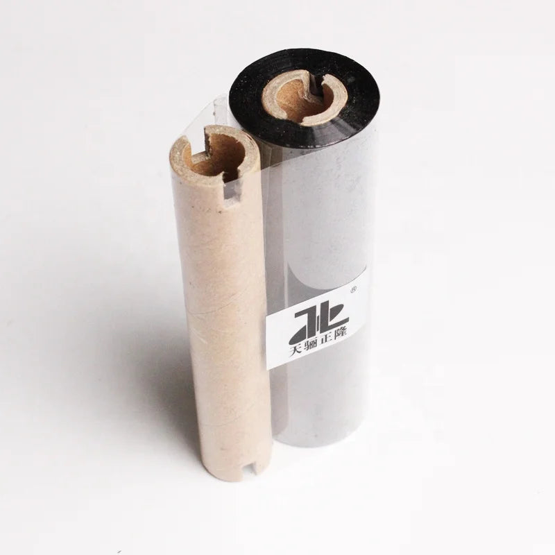 High Quality BLACK Wax thermal transfer printer ribbon TTR 110mmx74m Barcode printer ribbon label printer ribbon manufacture