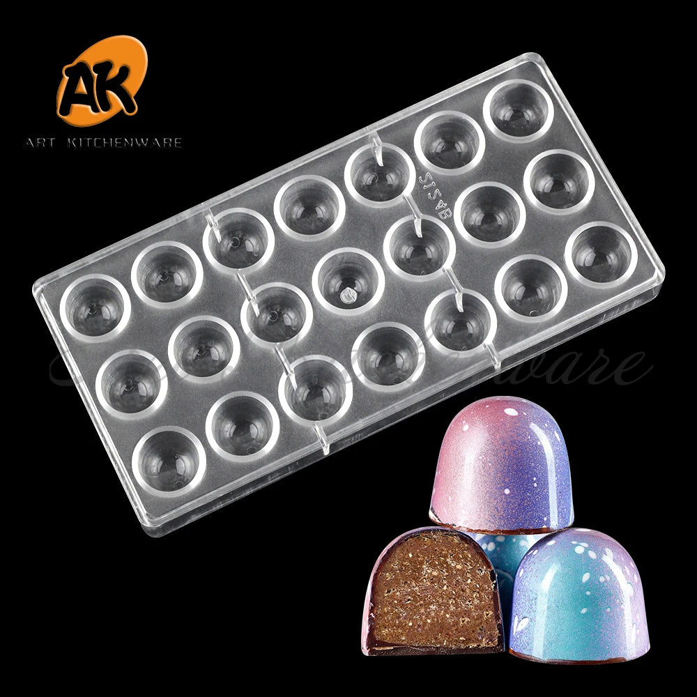 AK Cylindrical Shape Clear PC Polycarbonate Chocolate Molds Rectangle Plastic Dubai Chocolate Bar and Sweets Mould Trays PCM1157