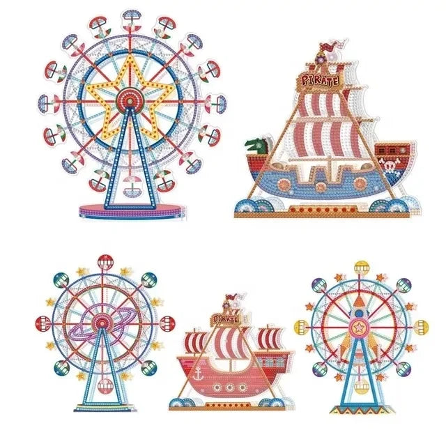 LS Hot 5D DIY Diamond Painting Kit Acrylic Ferris Wheel Home Garden Embroidery Christmas Gift for Kids
