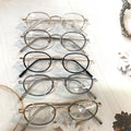 9886 Retro Small Frame Women Eyeglasses Metal Frame Oval Round Shaped Optical Blue Light Blocking Glasses Frame