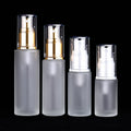Skin Care 30ml 50ml  60ml 100ml 120ml Flat Shoulder Frosted clear Glass Spray Bottle with Gold Sliver Pump Sprayer