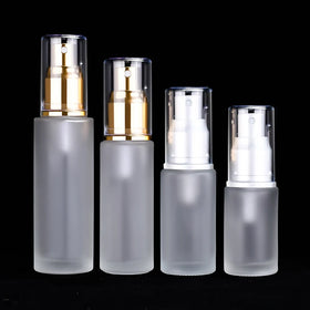 Skin Care 30ml 50ml 60ml 100ml 120ml Flat Shoulder Frosted clear Glass Spray Bottle with Gold Sliver Pump Sprayer