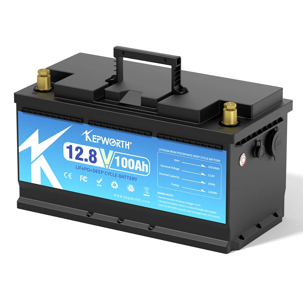 Free Shipping/Tax EU Stock Deep Cycle 12V 24V 100Ah 120Ah 200Ah Lithium Iron Battery Lifepo4 Battery Rechargeable Battery Pack