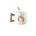 Creative Ceramic Personality Cute Mug With Lid and Spoon Household Couple Cup 3D Coffee Gift Cup Set