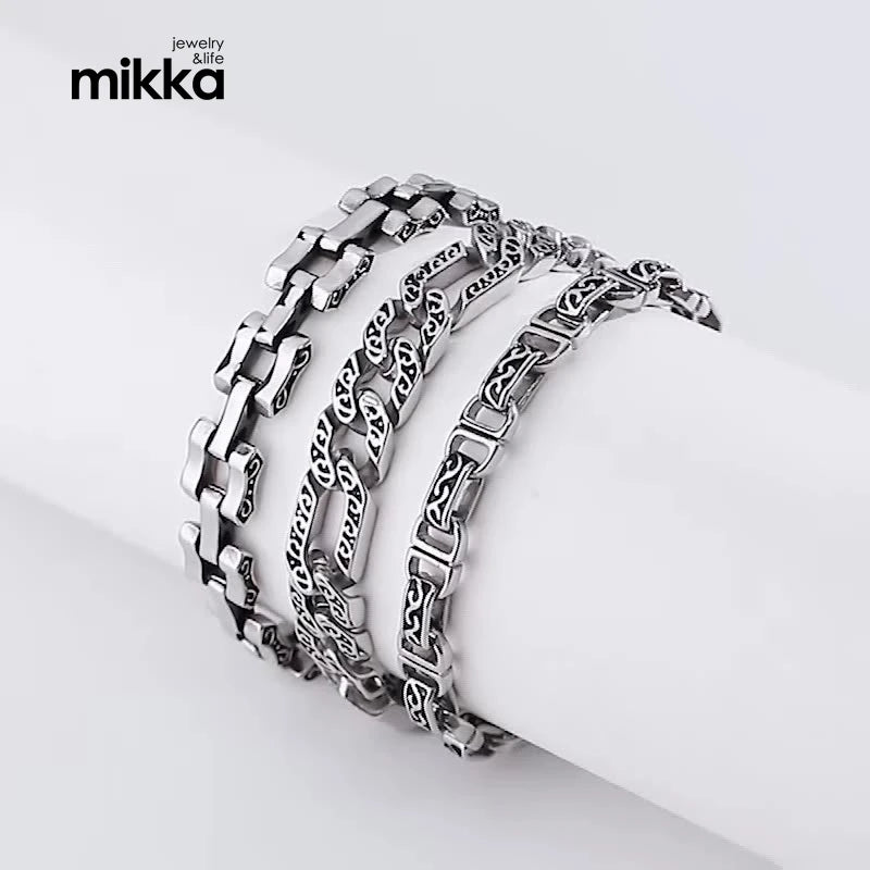 Retro Punk Custom Cuban Bracelet Engravable Stainless Steel Chunky Chain Bracelet for Men and Women