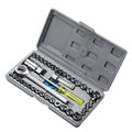 40-Piece Hand Tool Set for Car Vehicle Repair Complete Emergency Toolbox with Combination Wrench & Socket for Home Garage Use